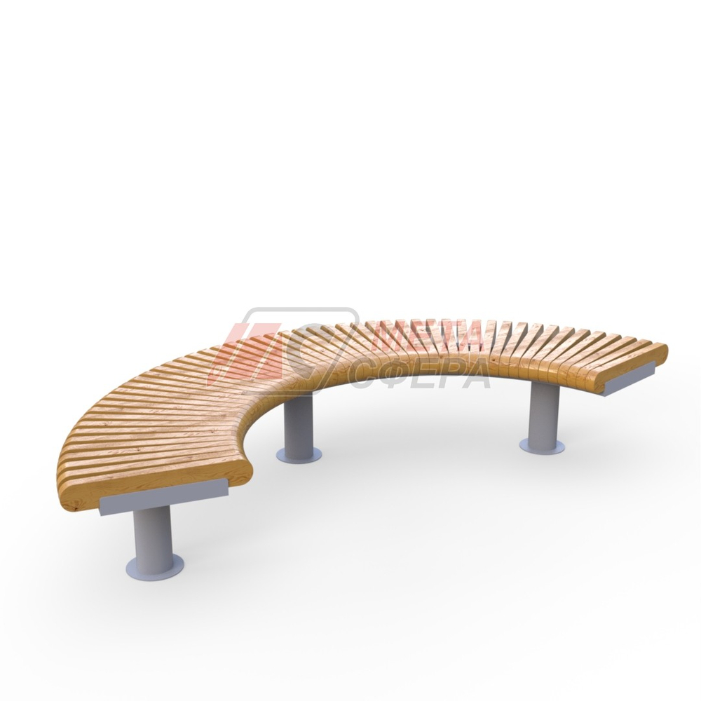 Лавка Rail Road 01 радиусная