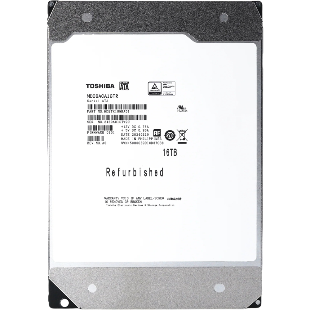 Серверный жесткий диск HDD Toshiba MD08 16TB SATA 7.2K 3.5" MD08ACA16TR