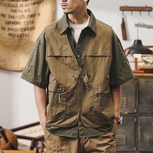 Жилет мужской на молнии от бренда JIELEINUO летний тонкий.