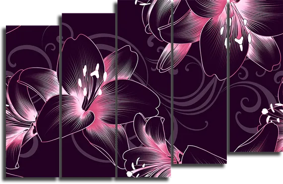 Модульная картина "Волшебный цветок"