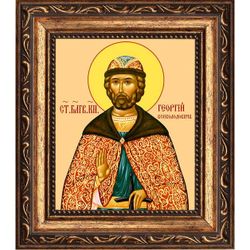 Юрий  (Георгий) Всеволодович, Владимирский благоверный князь. Икона на холсте.