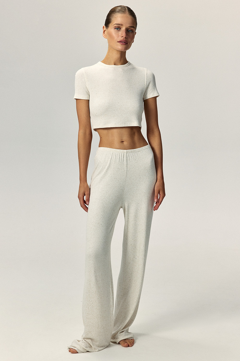 Футболка укороченная CELIA Бежевый меланж