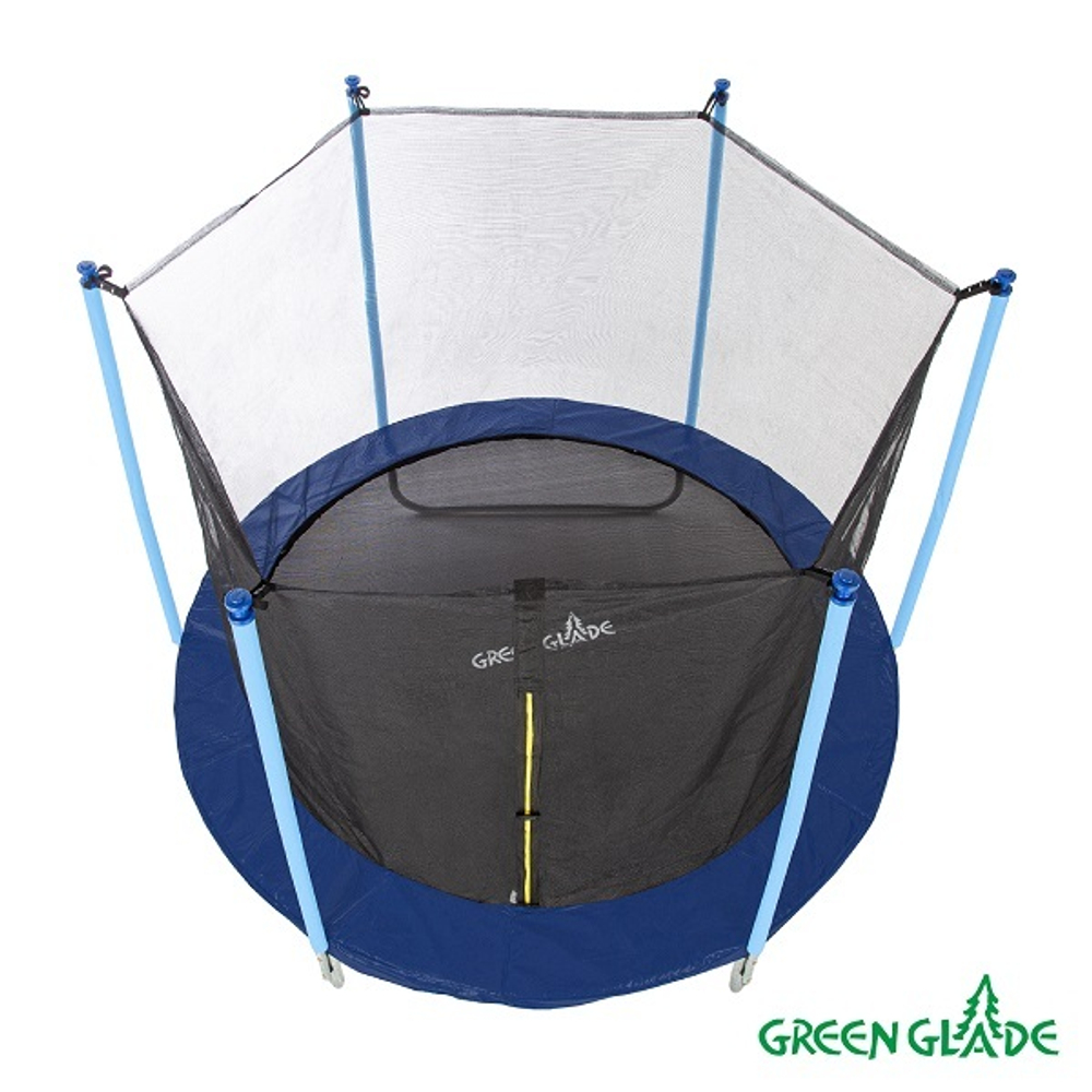 Батут уличный Green Glade с сеткой и лестницей 8-футовый 3 ножки 6 стоек без верх.кольца