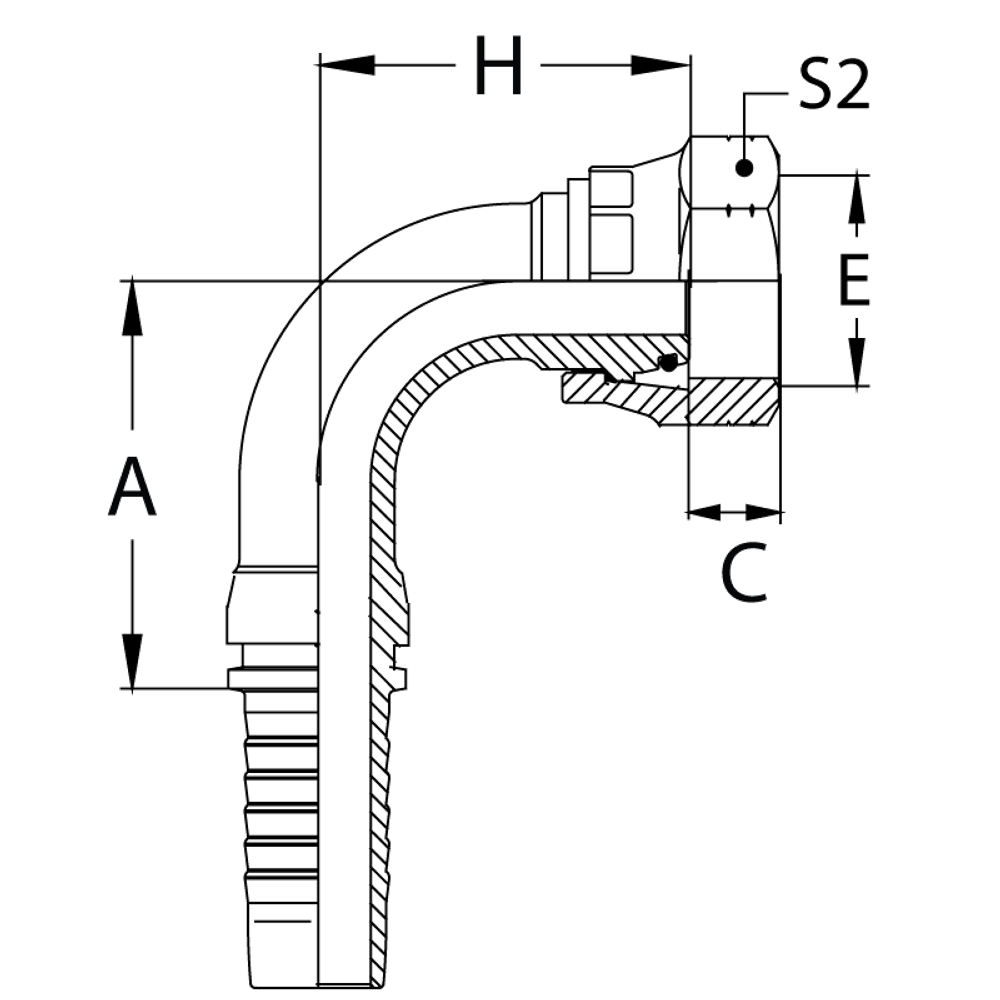 Фитинг DN 20 DKO-L (Г) 26x1.5 18 (90)  (накидная гайка)