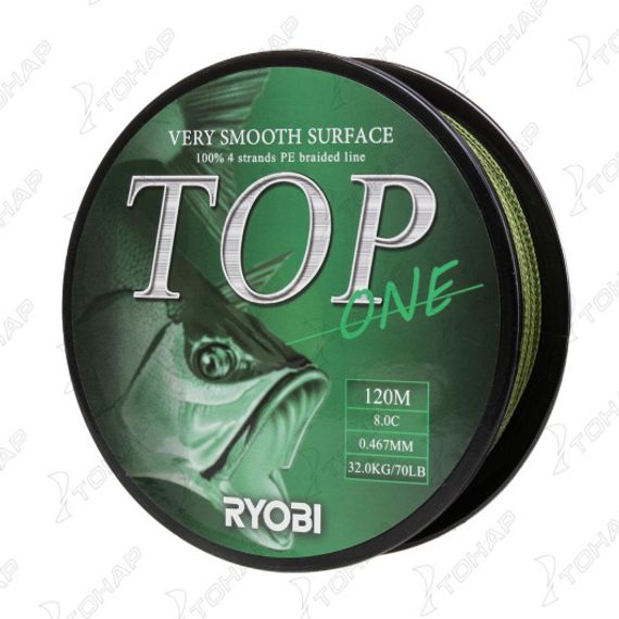 Шнур TOP PE4X-120M 8,0/d-0.467mm Dark green Ryobi
