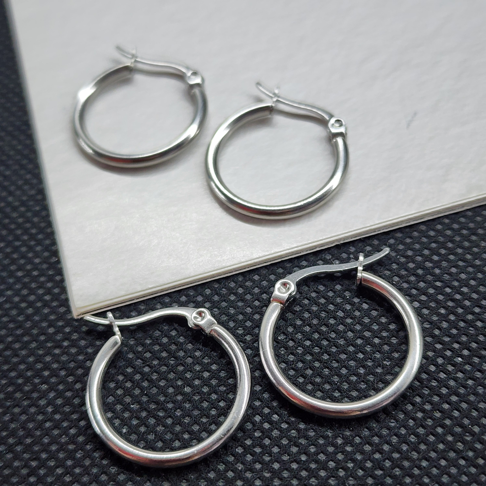 Швензы кольца, сталь, застёжка булавка, размер 20×2мм, цена за пару