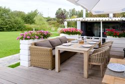 "Капучино" диван из искусственного ротанга трехместный, цвет соломенный