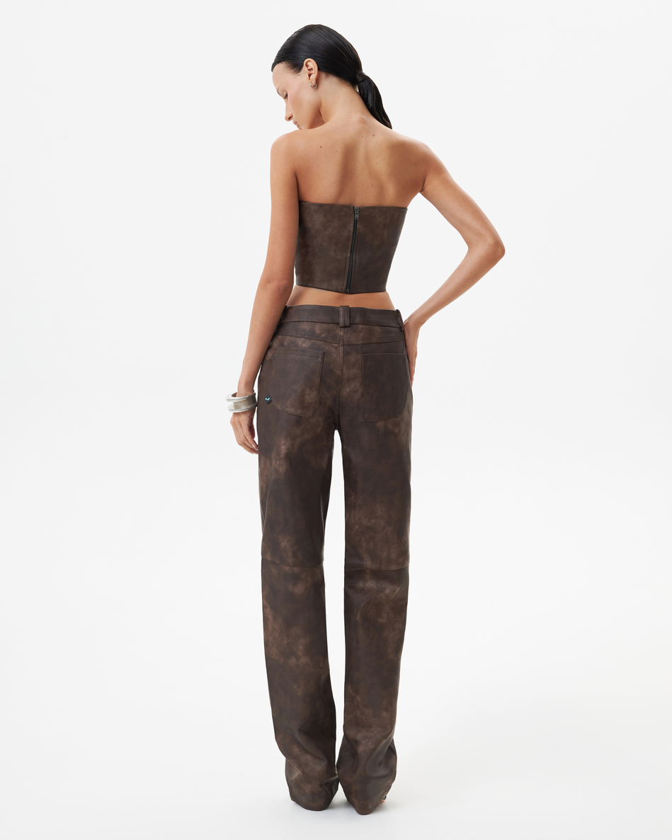 WASHED BROWN BANDEAU TOP