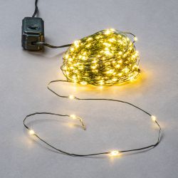 ULD-S2000-200-DGA WARM WHITE IP20 DEW Гирлянда светодиодная Роса. 20м. 200 светодиодов. Теплый белый свет. Провод зеленый. ТМ Uniel