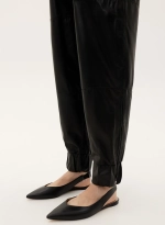 Брюки кожаные, черный