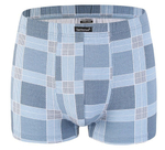 Мужские трусы-боксеры plus size в крупную цветную клетку (Размер: 4X) (Цвет: голубой)