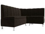 Диван кухонный угловой Кантри правый угол, Коричневый, Микровельвет, 29448