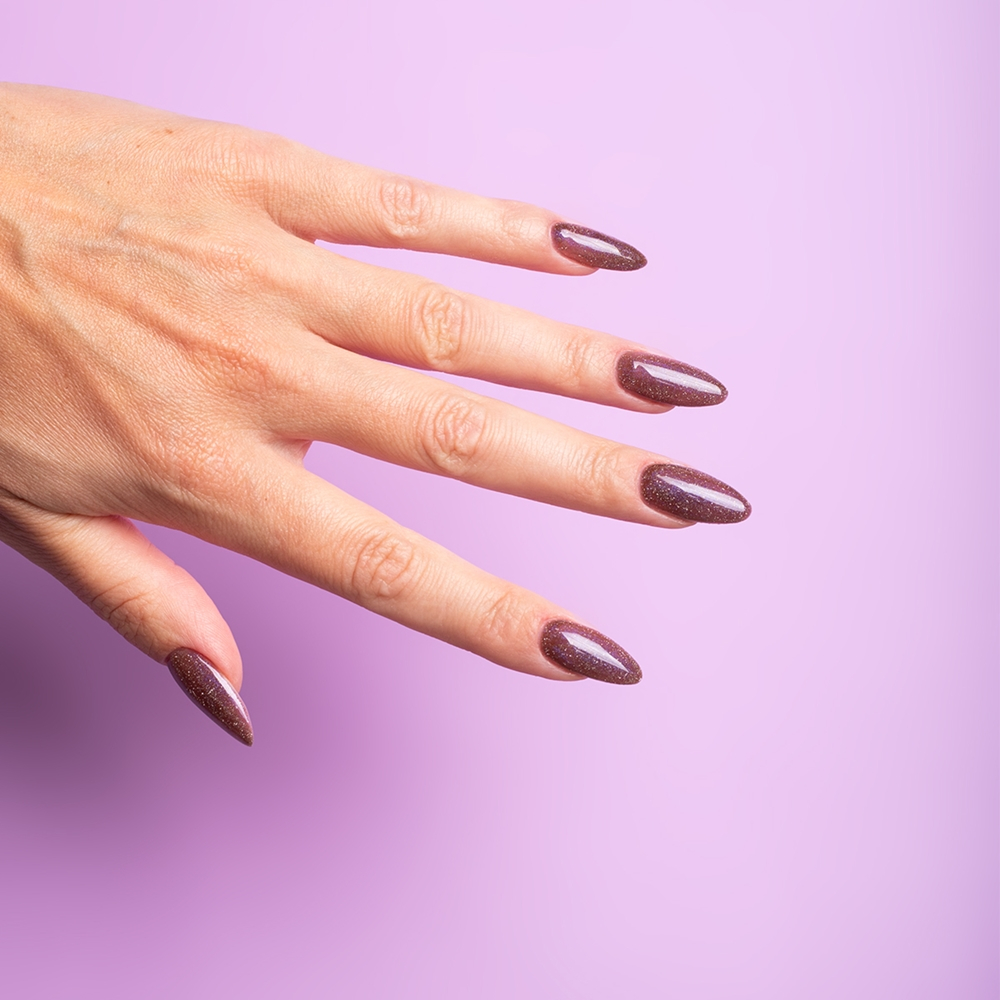 Semilac UV Hybrid Galaxy Flash - Гибридный лак для ногтей с использованием УФ / СВ-лампы оттенок 827 AI Brown, 7 ml