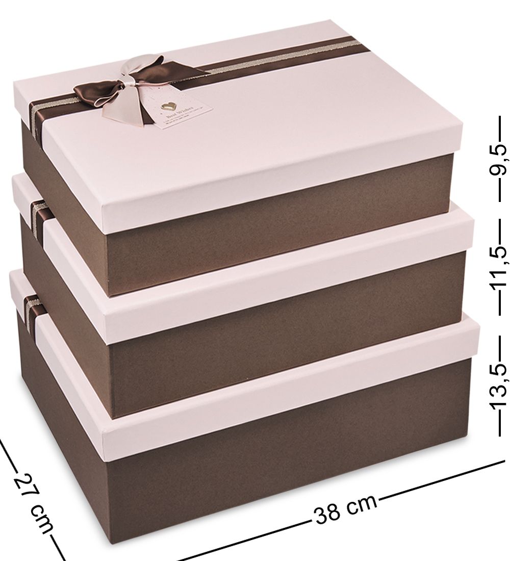WF-180-B Набор коробок из 3 шт, розовый/коричневый
