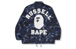 A Bathing Ape X Russell Color Camo College Coach Куртка
