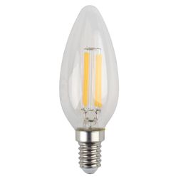 Лампа светодиодная ЭРА F-LED B35-5W-840-E14 Е14 / Е14 5Вт филамент свеча нейтральный белый свет | Филаментные декоративные