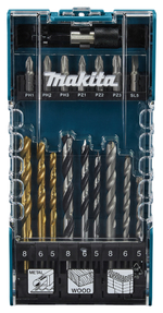 Набор сверл и бит 17 шт. (биты 25 мм 7 шт.; битодержатель; дерево/металл/бетон -5,6,8 мм) Makita D-74887 17 шт.
