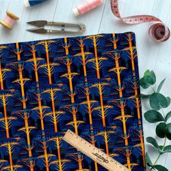 Ткань премиум таффета призрачный лес