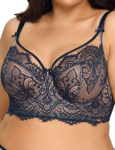 Бюстгальтер на косточках с широким поясом (Размер: 70C) (Цвет: темно-синий)