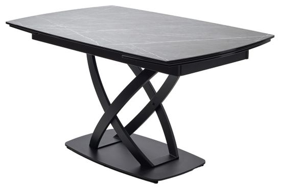 Стол FOGGIA 140 KL-136 Серый мрамор матовый, итальянская керамика/черный каркас