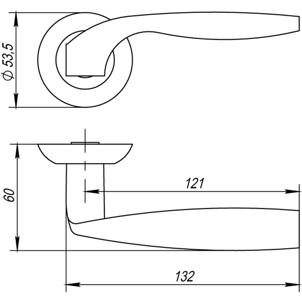 Ручка раздельная R.TL54.BOSTON (BOSTON TL) SN/CP-3 матовый никель/хром