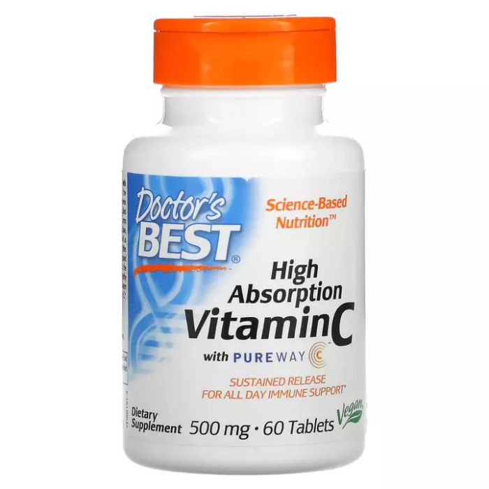 Витамин C с высокой усвояемостью, High Absorption Vitamin C with PureWay-C, Doctor&#39;s Best, 60 таблеток