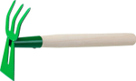 Мотыга-рыхлитель, РОСТОК 39627, с деревянной ручкой, ″лопатка+3 зуба″ гнутая, 145x75x390мм