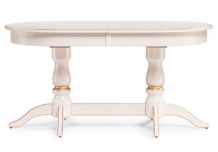 Стол деревянный Woodville Красидиано 150 слоновая кость, золото
