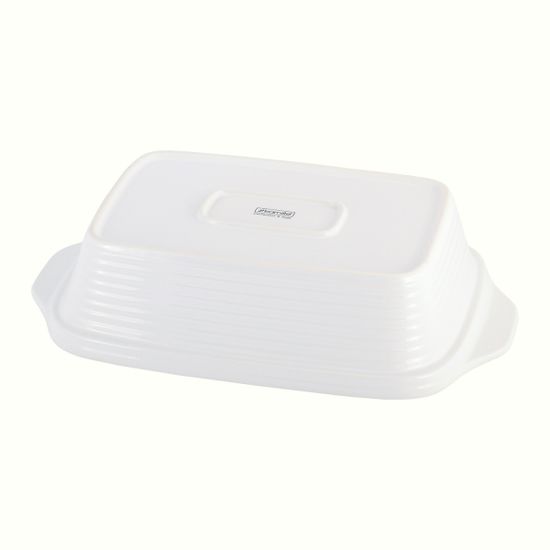 Мармит керамический прямоугольный 2,4 л. Kamille КМ-6403 со стеклянной крышкой на хромированной подставке