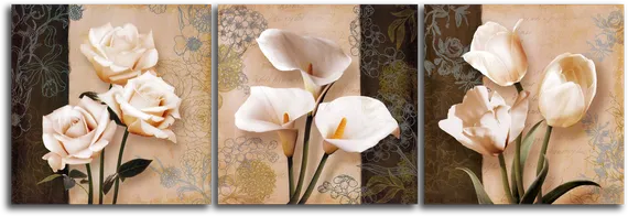 Модульная картина "Цветочное трио"