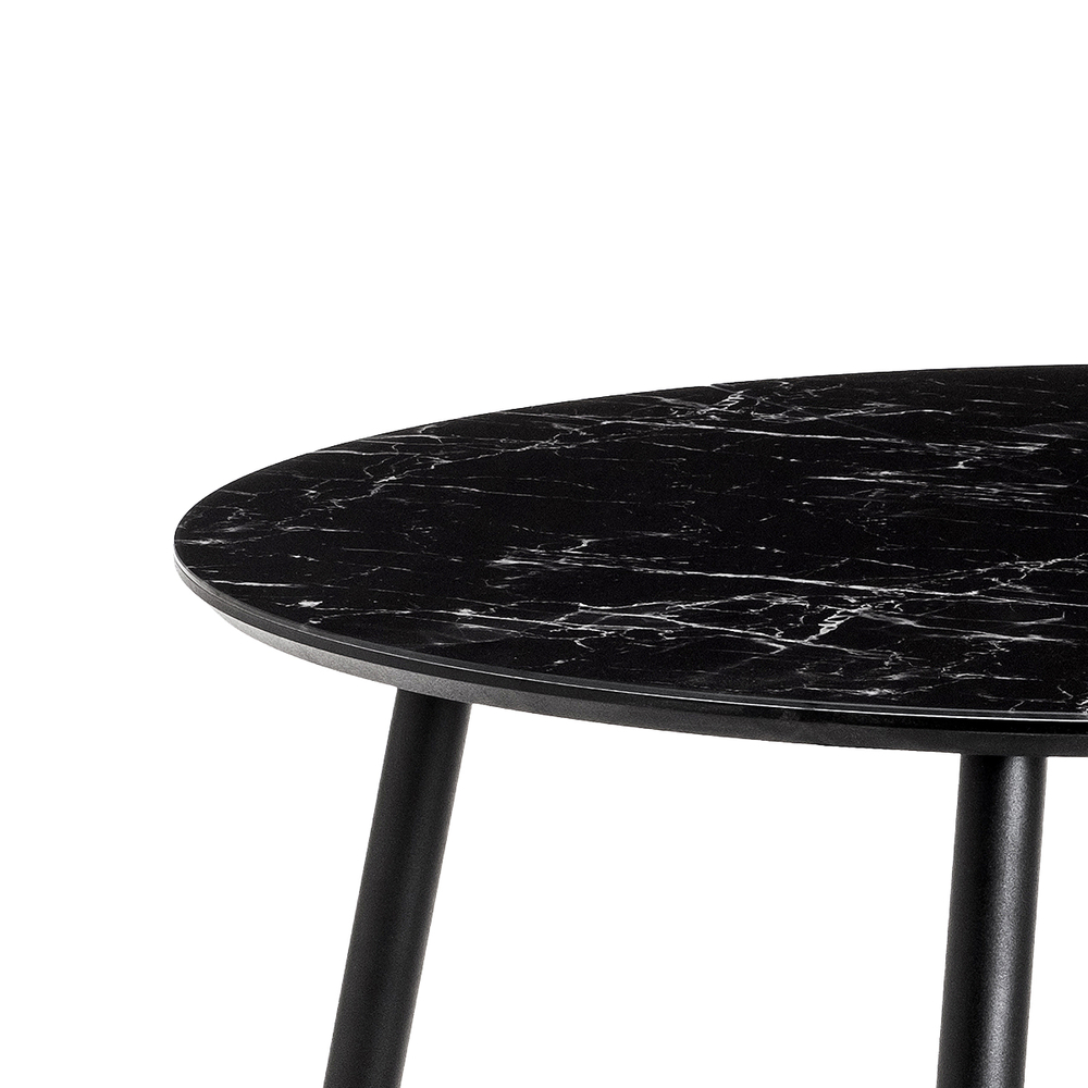 Стол стеклянный Woodville Кловис вставка стекло черный мрамор, черный