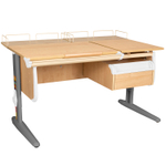 Растущая парта Дэми СУТ 25 с задними полками СУТ.15.210 и навесной тумбой (1200×880 мм)