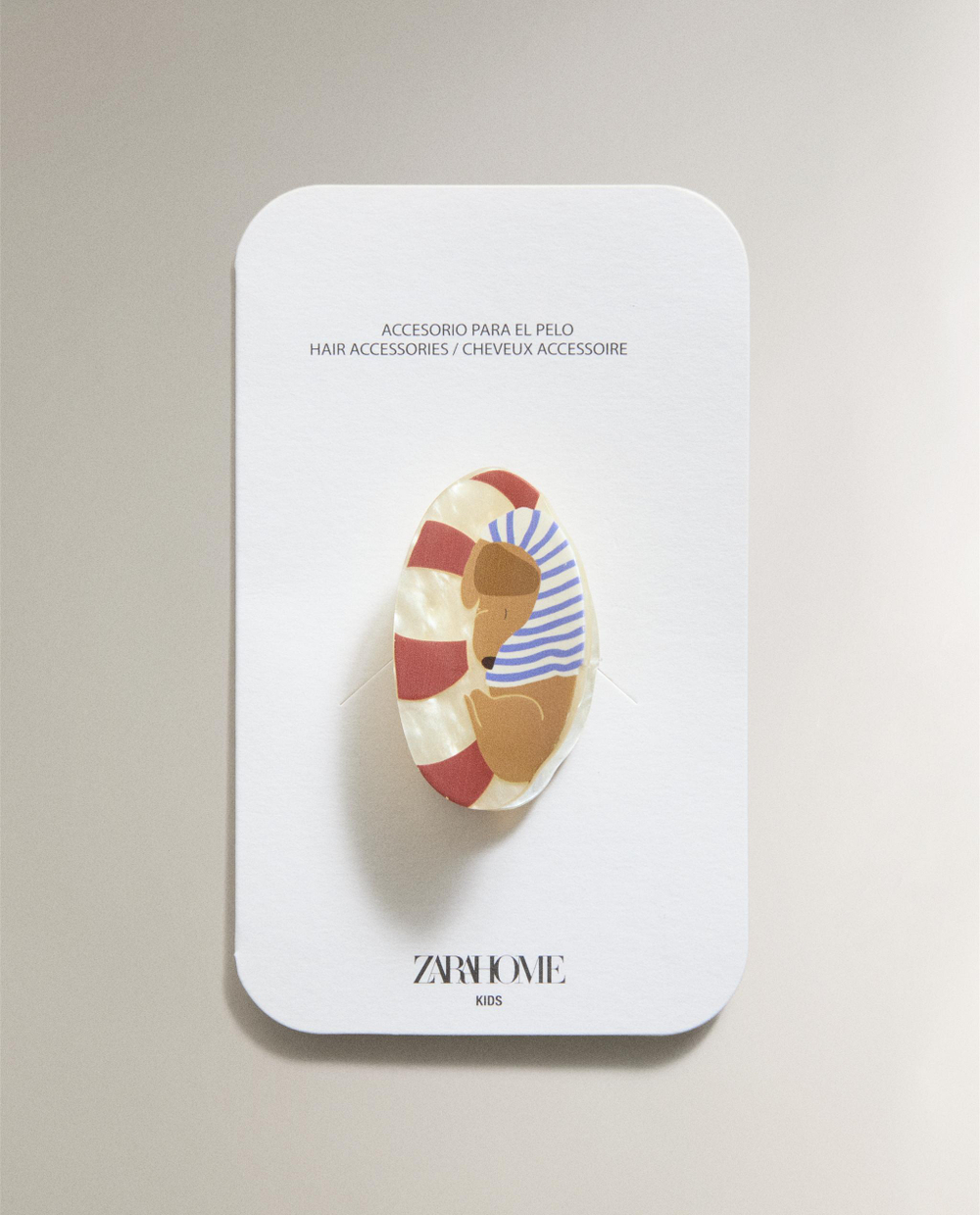 Заколка для волос Zara Home, акрил, коричневый, 5632/722