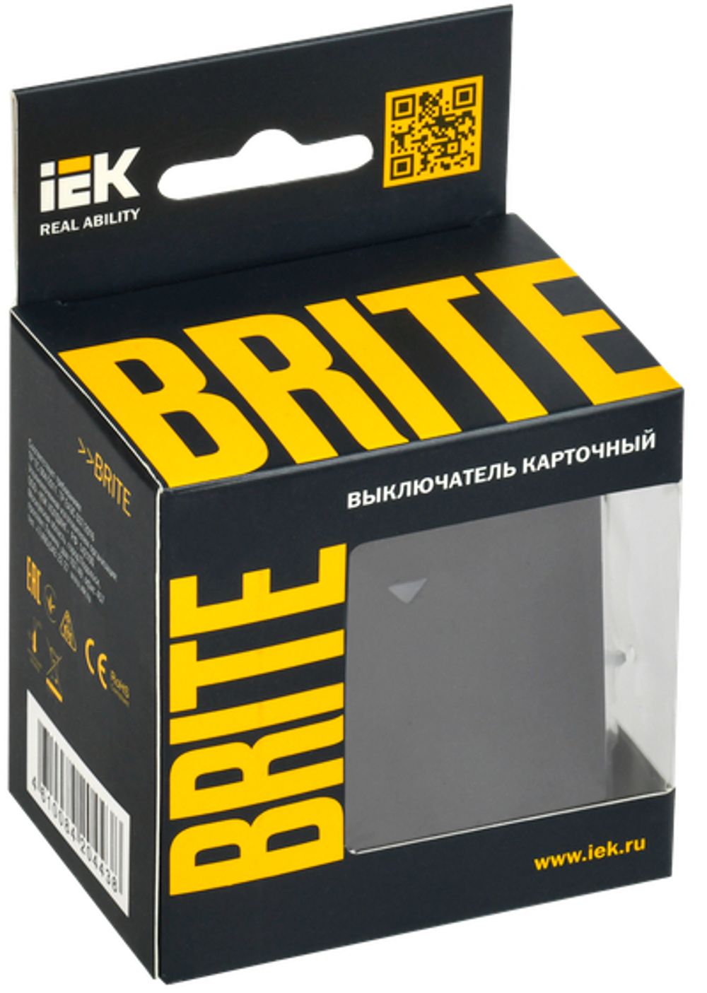 BRITE Выключатель карточный 30А ВС10-1-8-БрЧ черный IEK