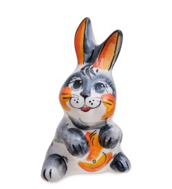 ГЛ- 057 Фигурка «Зайчонок» цв. (Гжельский фарфор)