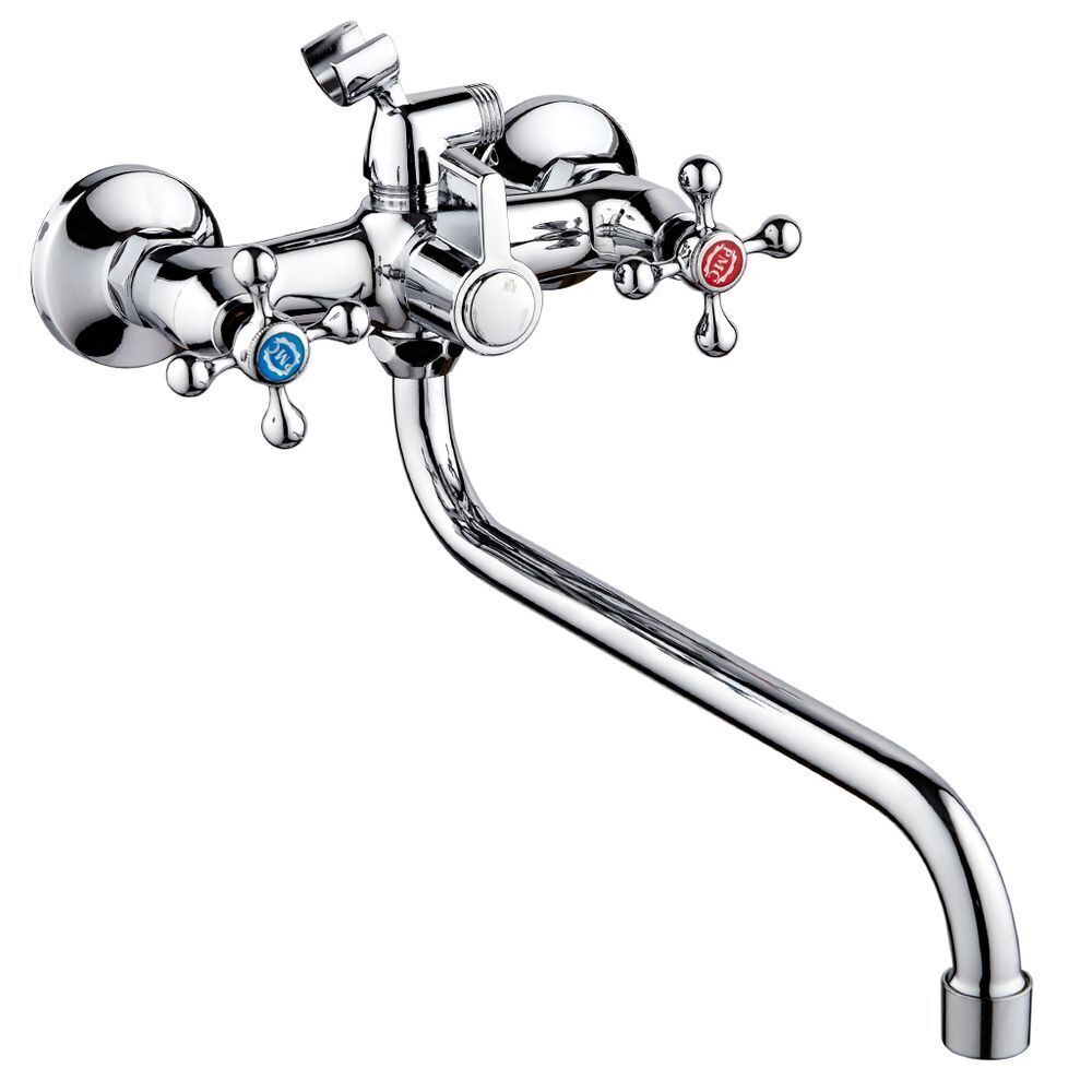 Смеситель для ванны, РМС, с кран-буксой, хром, SL71-140
