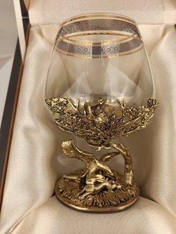 Бокал для коньяка "Орлиная охота" в подарочном футляре