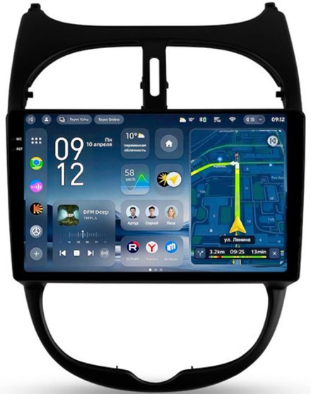 Магнитола для Peugeot 206 1998-2012 - Teyes CC4-PRO монитор 9.5" 2K QLED на Android 13, Snapdragon 778G, AI, CarPlay, DSP, 4G SIM-слот