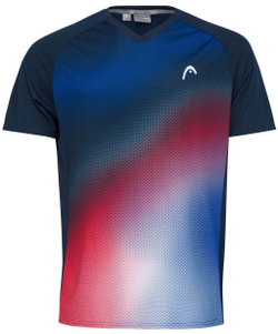 Футболка для мальчика теннисная Head TOPSPIN T-Shirt - dark blue/print vision