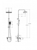 Душевая система BelBagno Due DUE-VSCM-GM оружейная сталь