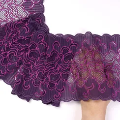 Кружево эластичное фиолетовое/фуксия 16,5 см, Италия