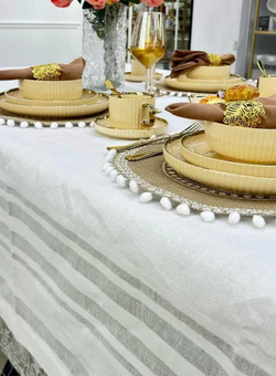 ARUA Скатерть Фиеста 160*220 белые полосы