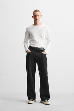 ZARA ДЖИНСЫ BAGGY FIT, ЧЕРНЫЙ