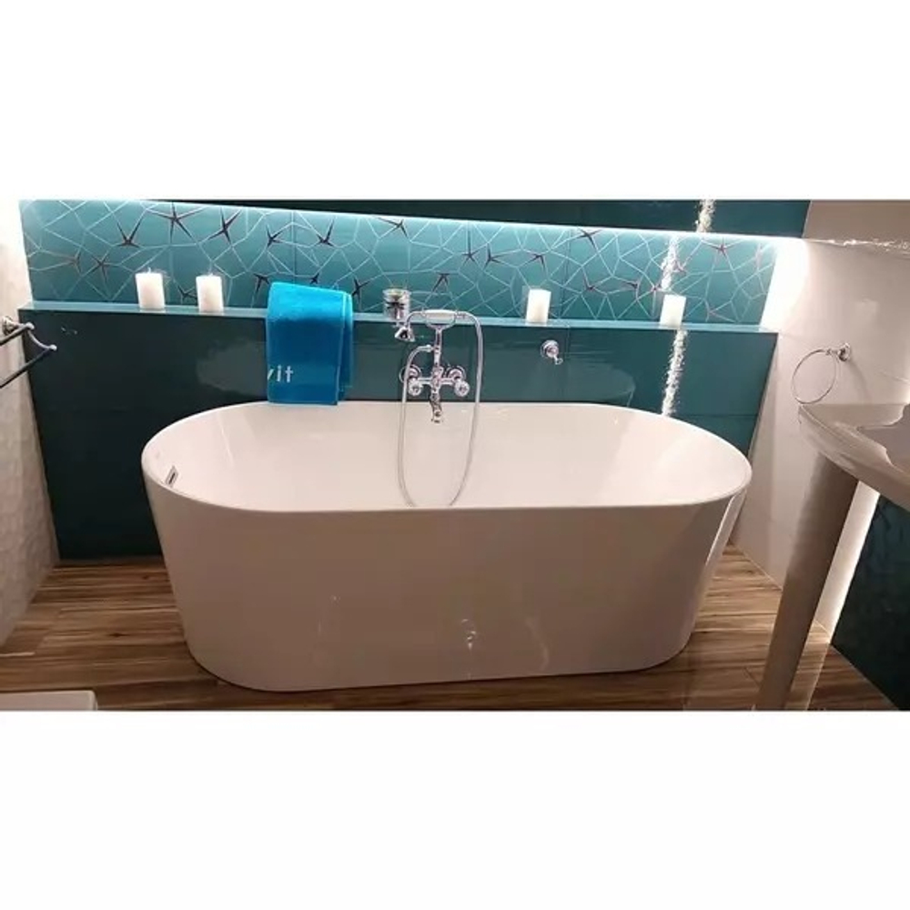 HD8621 Ванна акриловая отдельностоящая с переливом и дренажом 1695*805*570