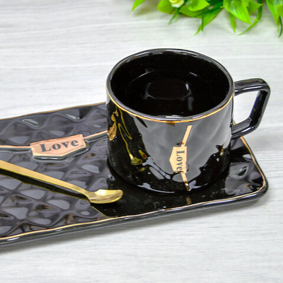 Чайная пара 200мл с ложкой, микс 6154