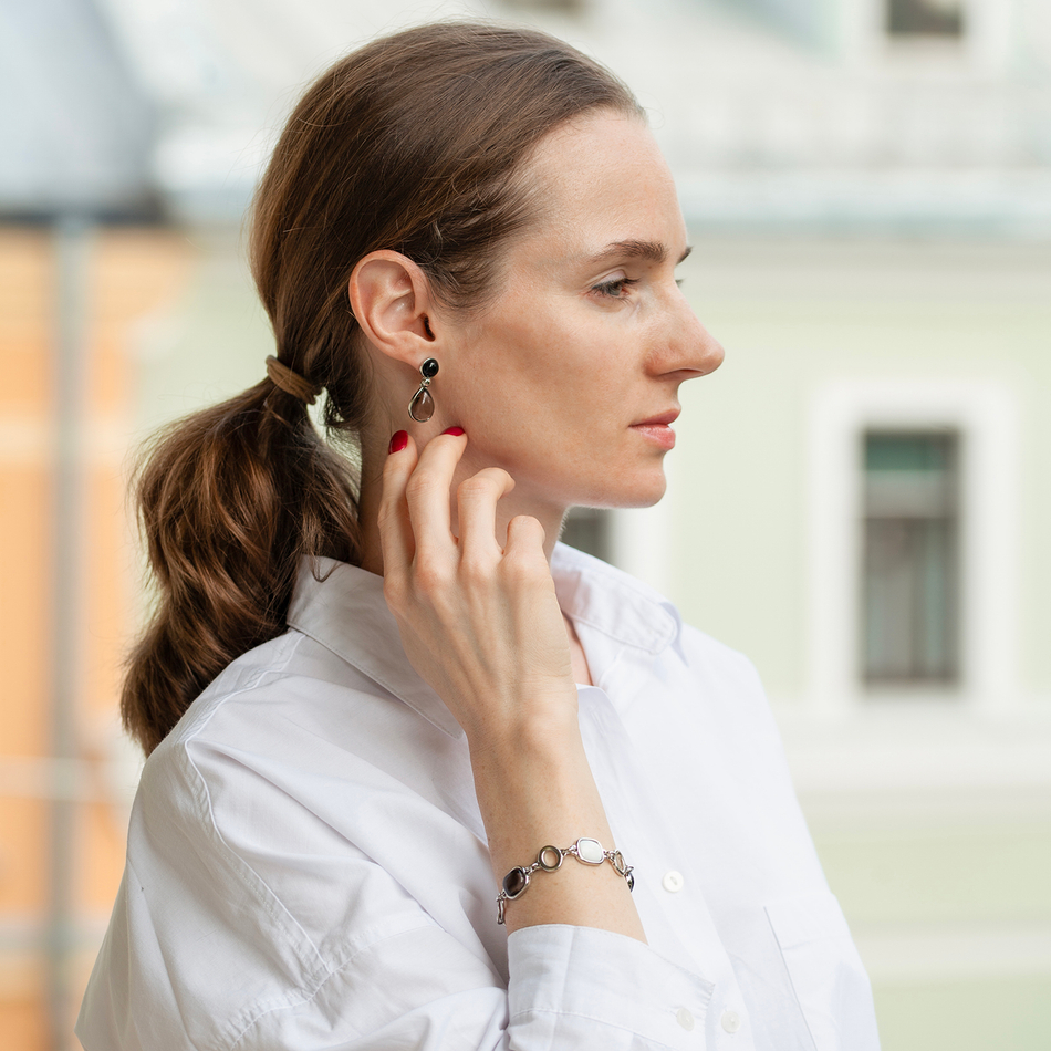 Серьги Possebon Agata Preto, Obs Fume A0738.4.1 S
