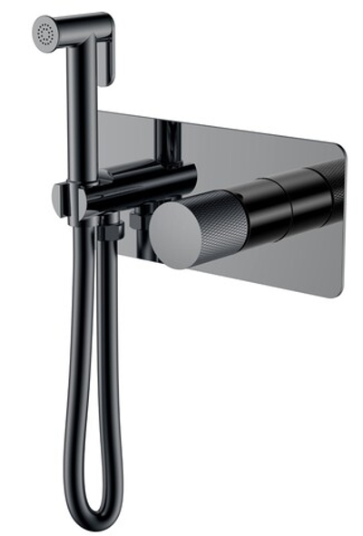 Смеситель гигиенический STICK Shine Gun Metal c ручкой TOUCH