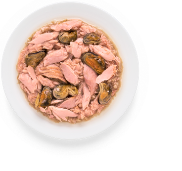 Grandorf Консервы для кошек Филе тунца с мидиями в бульоне 70г