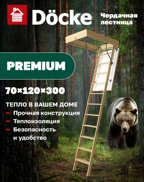 Чердачная лестница Dоcke PREMIUM 70х120х300
