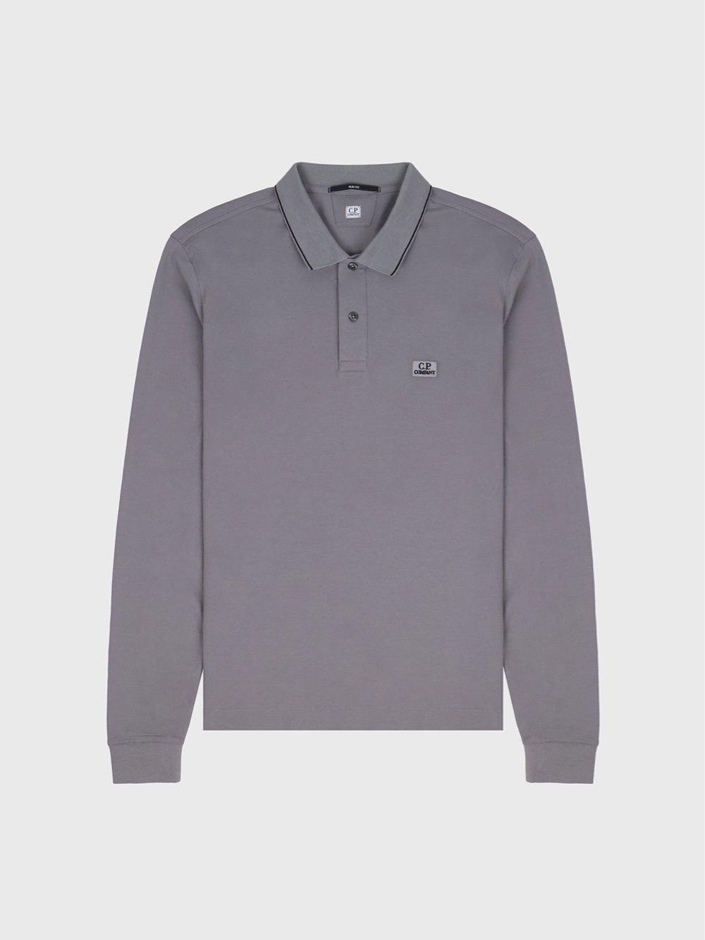Поло с длинным рукавом C.Р. Company Stretch Piquet Slim Line Grey